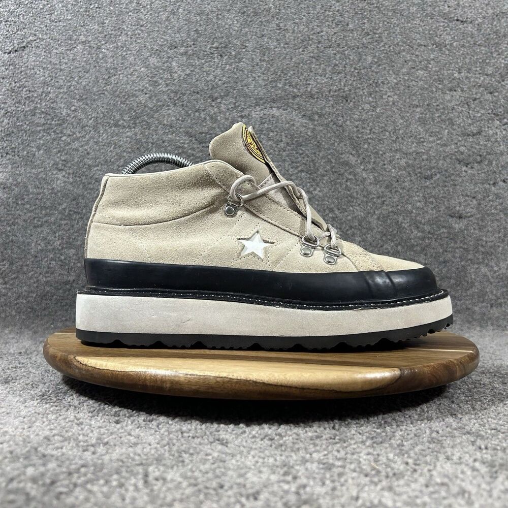 Converse One Star MC Mid 566164C Women’s Size 8 Papyrus Black Fleece Lined Boots